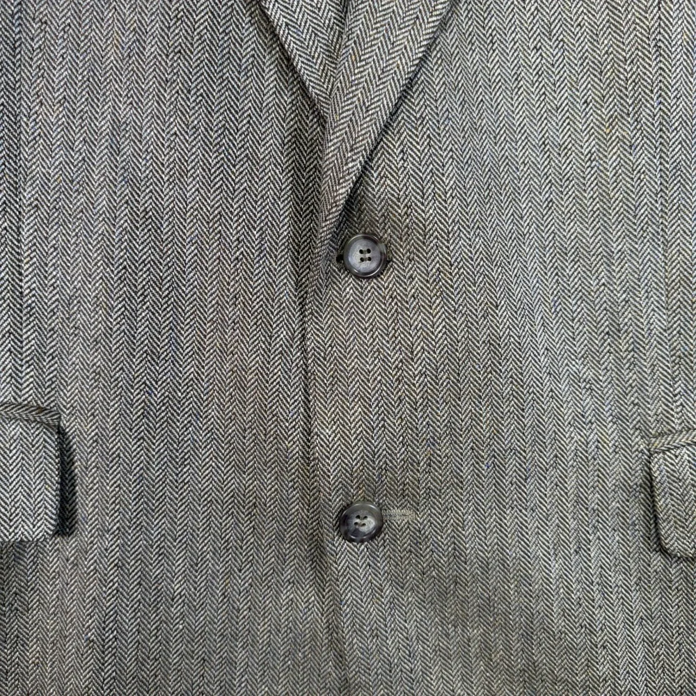 Jos. A. Bank Herringbone Sport Coat Mens 42R Tan 100% Silk Blazer 2-Button